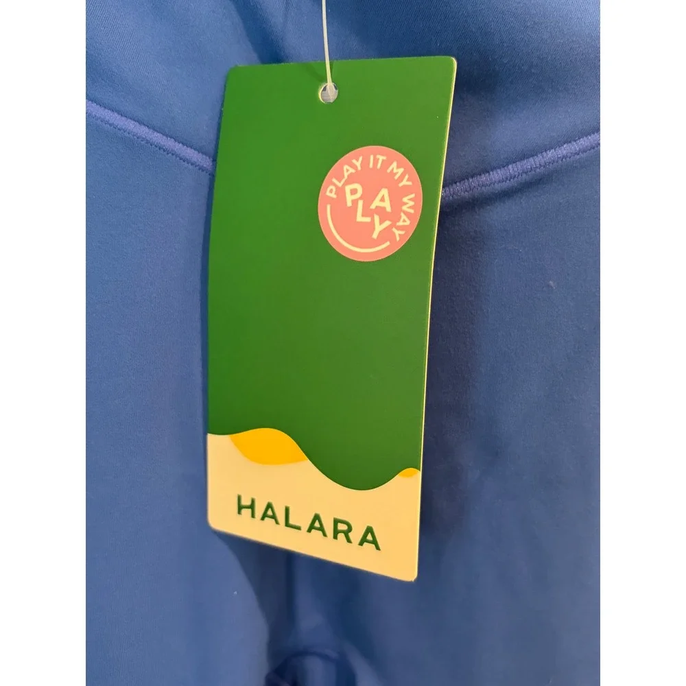 Halara Crossover‎ Waist High Rise Full Length Leggings with Pockets Blue Size M